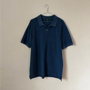 J. Crew Oarsman Washed Blue Pique Polo Men’s Large Tall